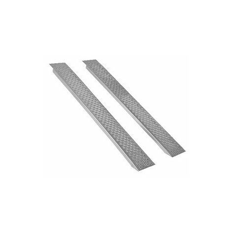 Jeu De 2 Rampes Droites Aluminium L: 150cm L: 20 Cm, Profil Antidérapant D'une Capacité Maximum De 4