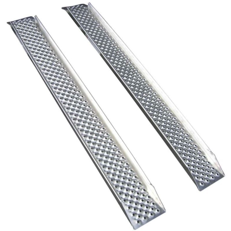 Jeu de 2 rampes droites en aluminium avec rebords