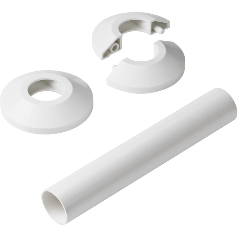 Jeu de 2 rosaces et 1 tube X-tra - Blanc ral 9016 Danfoss 013G3132
