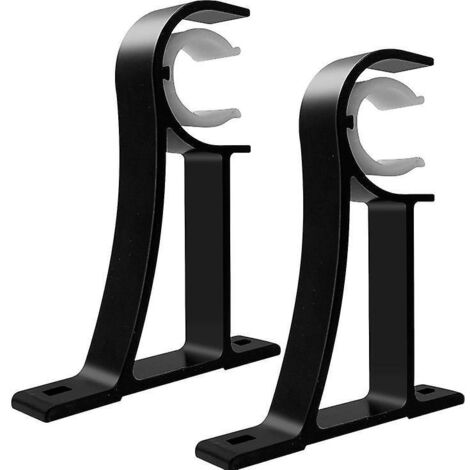 jeu De 2 Supports De Tringles Rideaux En Mtal Noir Robuste Pour Tringles Rideaux De 26 28 Mm