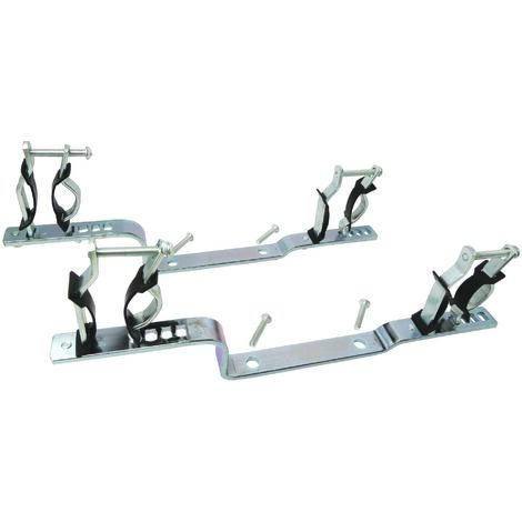 Jeu de 2 supports métal avec isolant pour collecteur - Compatible 20/27 à 33/42 - Chrome