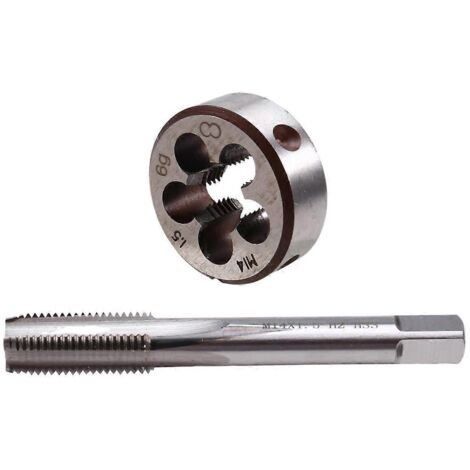 Jeu de 2 tarauds M14x1,5 en acier rapide. Manchon de taraudage.