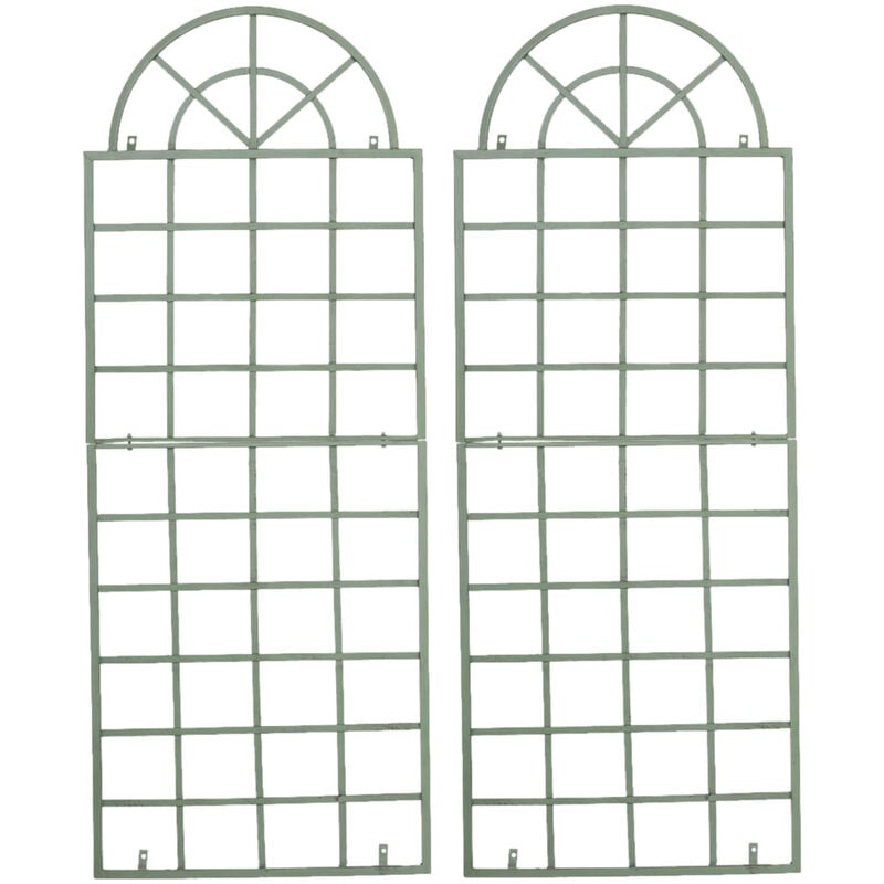 Jeu de 2 treillis Viva à fixation murale Vert antique