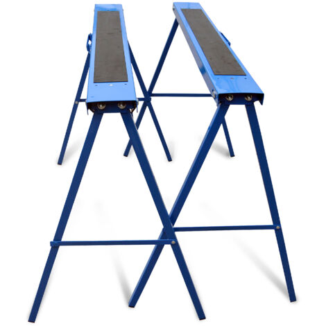 Jeu de 2 tréteaux pliables – Charge max 200 kg – Dimensions 99,5 x 78 x 48 cm – Protections antidérapantes pour sécurité – Workmen Storage