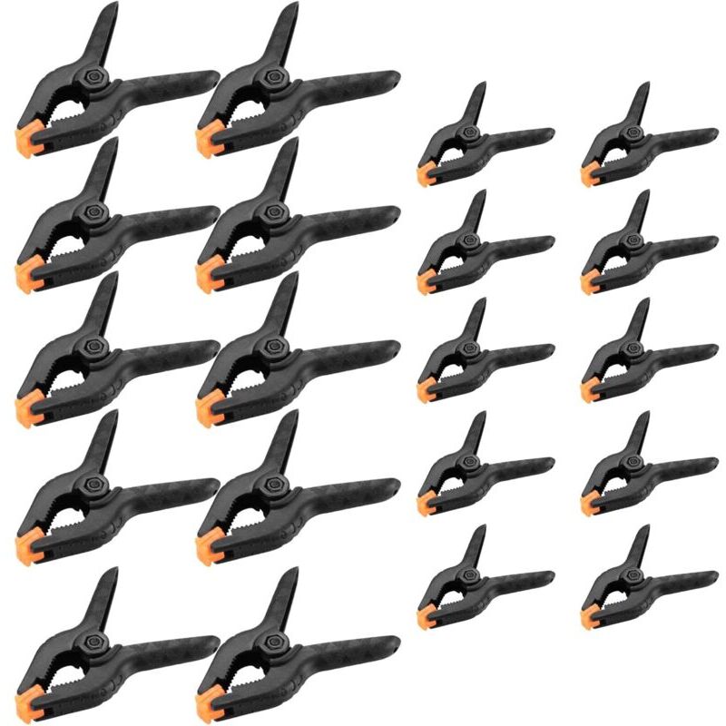 KZQ - Jeu de 20 Pince à Ressort, Bricolage Outillage Serre-joints, Pinces Clips Clamps de Préhension pour Bois Atelier Photographie - 2 Pouces / 3