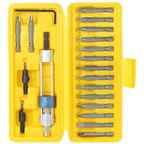 Jeu de 20 tournevis à double perçage en acier rapide, outils de perçage et de tournevis.