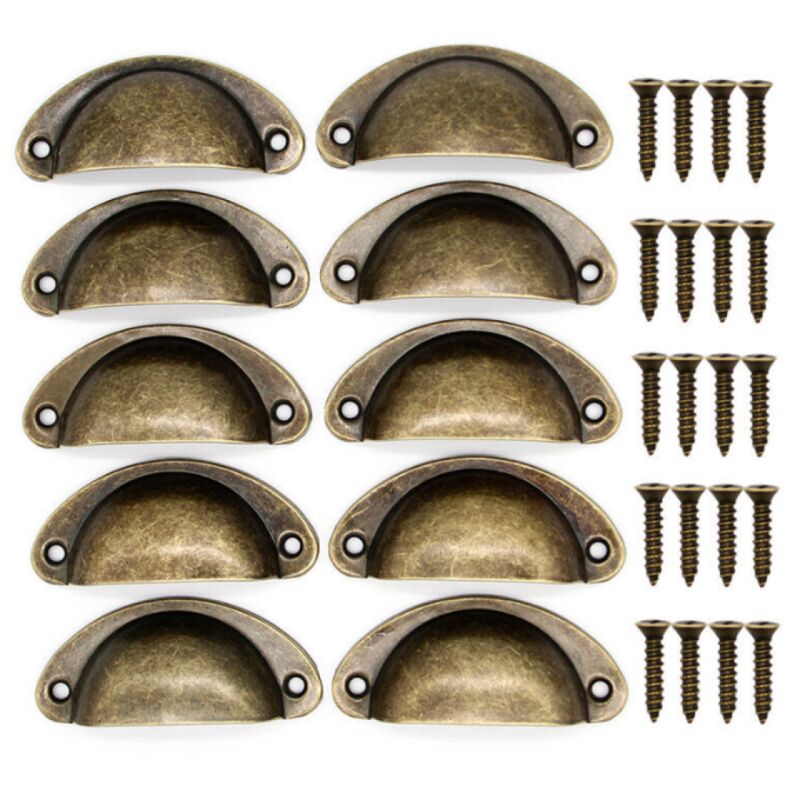 Jeu de 24 poignées de tiroir en métal vintage 81 x 35mm pour portes, placards, tiroirs, commodes, placards, meubles de cuisine ou chambre d'enfant.