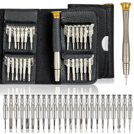 Set De 6 Mini Tournevis De Précision - Pour Lunettes, Montres, Bijoux, électronique - Avec étui - Têtes Plates Et Phillips