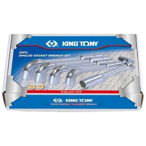 Jeu de 26 clés à pipe débouchées 6-32mm – 12 pans – Accès facilité dans espaces restreints – Pour mécanique et bricolage – King Tony