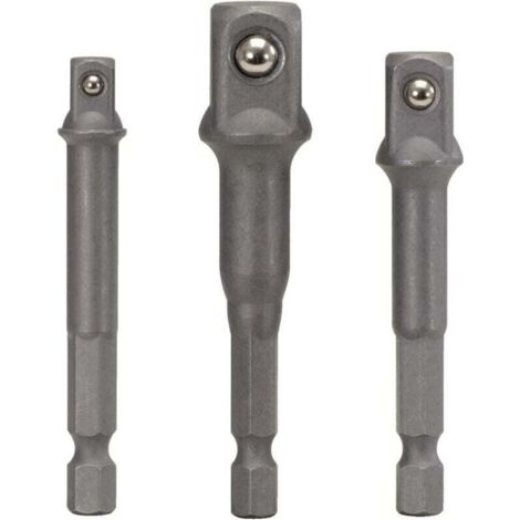 Jeu De 3 Adaptateurs Porte Douilles 6 Pans 1/4 3/8 1/2 Pouces