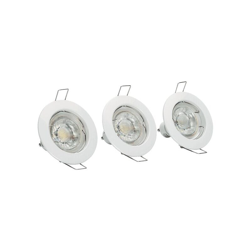 3 Spots encastrés carrés avec lampe GU10 3x 6 W - ASLO
