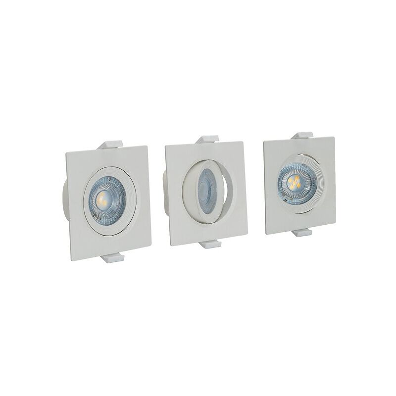 Aslo - 3 spots orientables à encastrer rond 6,5 w 4000°K blanc
