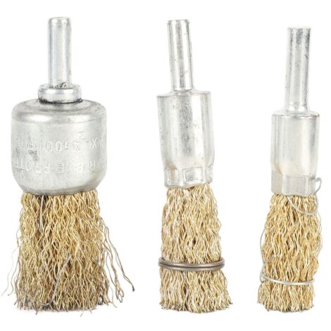Jeu de 3 brosses métalliques à fils ondulés pour perceuse, accessoire de nettoyage abrasif