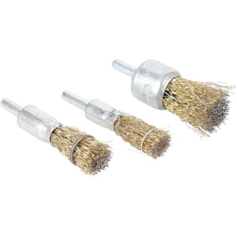 Jeu de 3 brosses métalliques ondulées pour perceuse, accessoire de nettoyage et décapage
