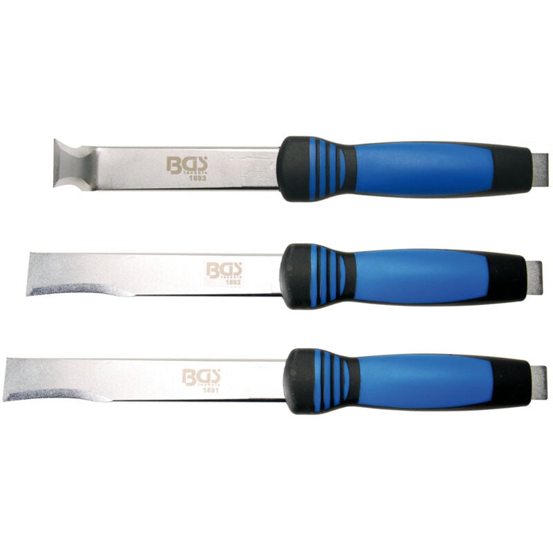 Bgs Technic - Jeu de 3 burins de carrossier a poignee confort