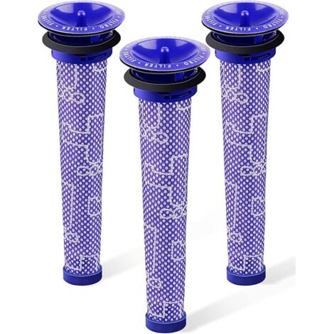 Jeu de 3 Filtres Pré-moteur Compatible Dyson V6 V7 V8 DC58 DC59 - Rechange Partie 965661-01 Double Joint Silicone Double Couche