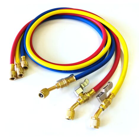 Jeu de 3 flexibles 1/4 x 1/4 L150 cm + vanne d'arrêt CH60-45R - LINSTRUMENT - 2006647