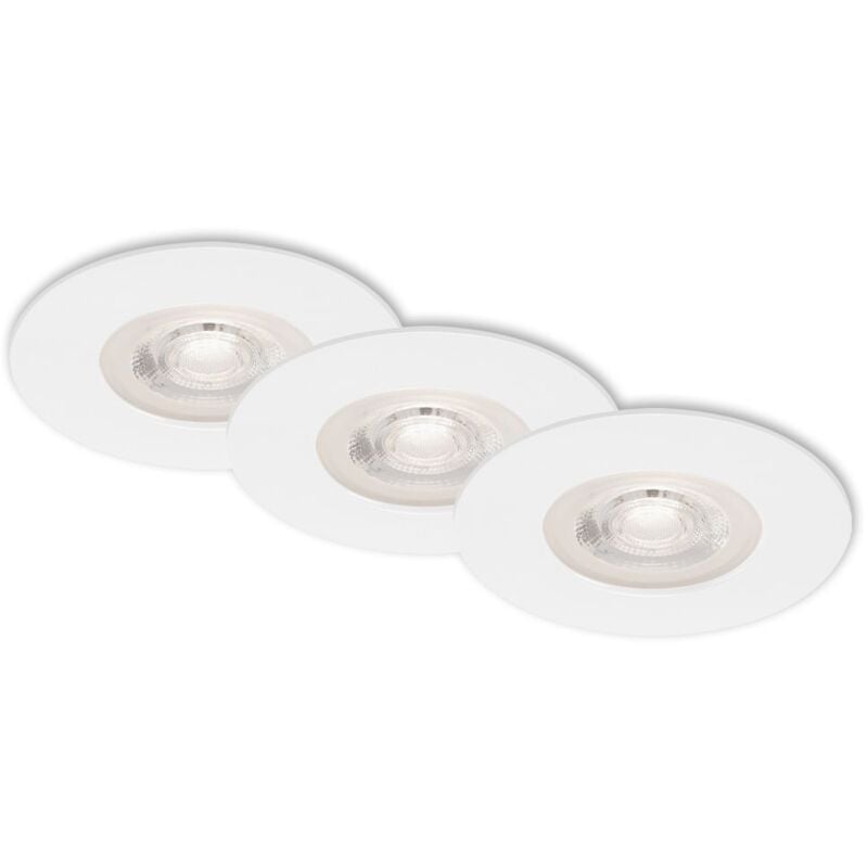 Briloner - Lampe led encastrée leuchten kulana, 5 w, 460 lm, IP44, blanc, plastique, set de 3, ø 9 cm