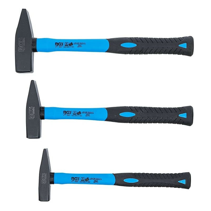 Bgs Technic - Jeu de 3 marteaux mecanicien, rivoir, serrurier de 300, 500, 800g