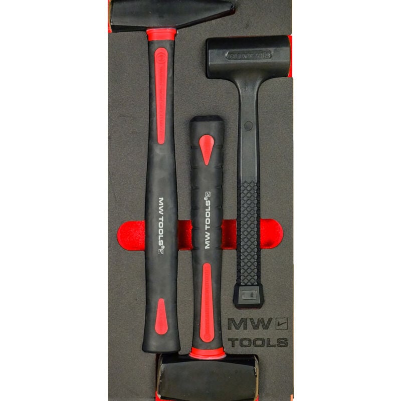 Jeu de marteaux 3 pièces module en mousse pour servante d'atelier Mw Tools MWHAM3