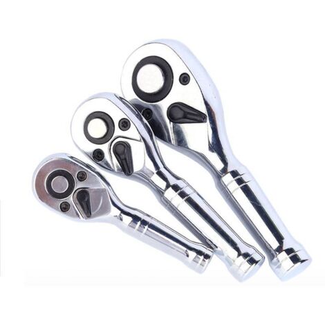 Jeu de 3 mini-clés à cliquet réversibles 1/4'-3/8'-1/2', clé à cliquet 72 dents, outils de réparation automobile