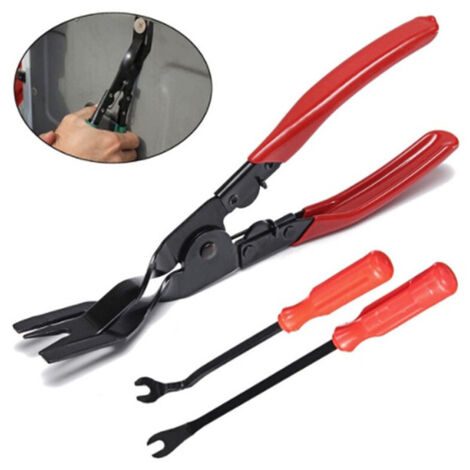 Jeu de 3 outils de tournevis pour clips de panneaux de porte de voiture, clips de panneaux intérieurs, clips audio et de navigation.