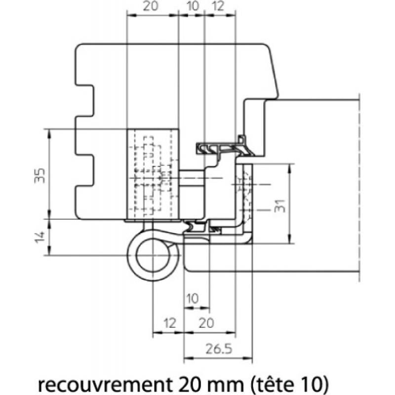 Jeu de 3 paumelles réglables menuiserie bois baka Protect 4030 3D fd finition zingué Simonswerk