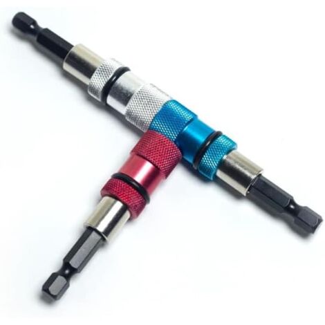 Jeu de 3 pièces comprenant un support magnétique pour tournevis hexagonal 1/4" avec rallonge pour foret et embouts de tournevis.-AquaForge