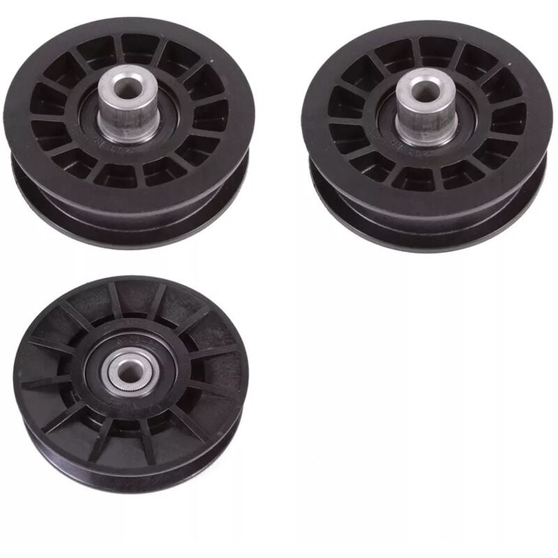 Jeu de 3 pièces pour Husqvarna, 2 poulies de renvoi en v 532194326 et 1 jeu de poulies lisses 532194327