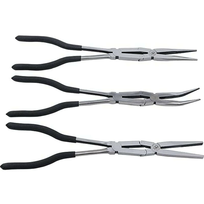 Bgs Technic - Jeu de 3 pinces a double articulation extra longues