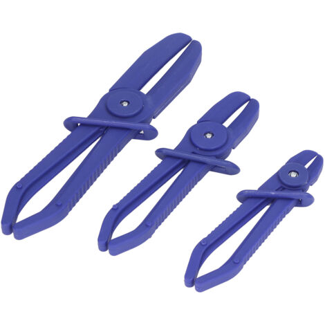 Jeu de 3 pinces souples pour tuyaux isolées en nylon, tailles multiples pour durites de frein et carburant, bleu