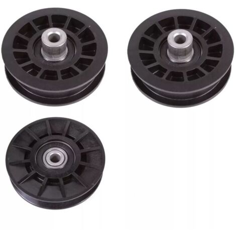 Jeu de 3 poulies pour Husqvarna – 2 poulies de renvoi en V 90mm – 1 poulie lisse 18,7mm – Remplace les OEM 194326 et 532-194326 - 532194327
