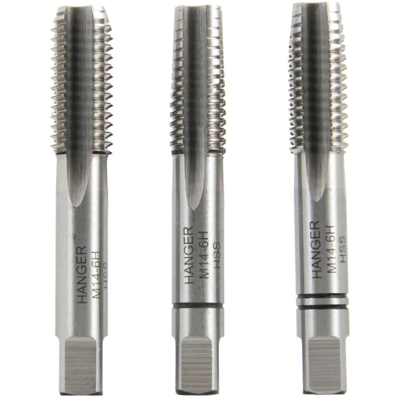Jeu de 3 tarauds à main M14 x 200 - HANGER - 155817