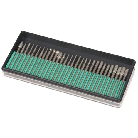 JEU DE 30 FRAISES DIAMANT ASSORTIES QUEUE 3,17 MM SILVERLINE 722878