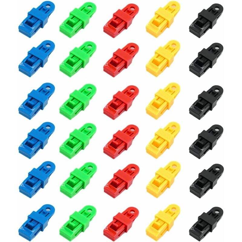 Jeu de 30 Pince pour bache,tendeur Elastique,Clips pour bache, Attache bache,tendeur bache,Pince bache