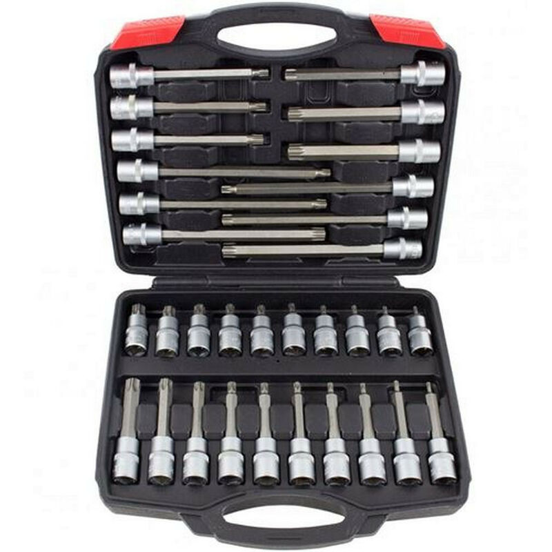 Jeu de 32 douilles embouts 1/2 torx t20 à t70 de 55mm, 100mm, 140mm, 200mm