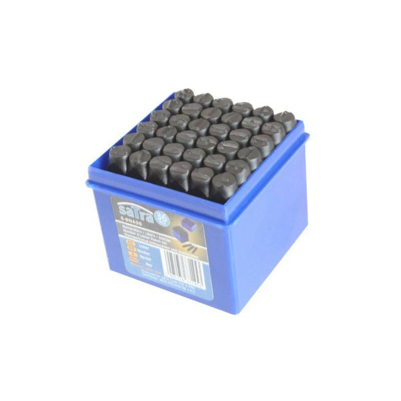 Satra - Chiffres et lettres 6 mm a frapper - lot de 36