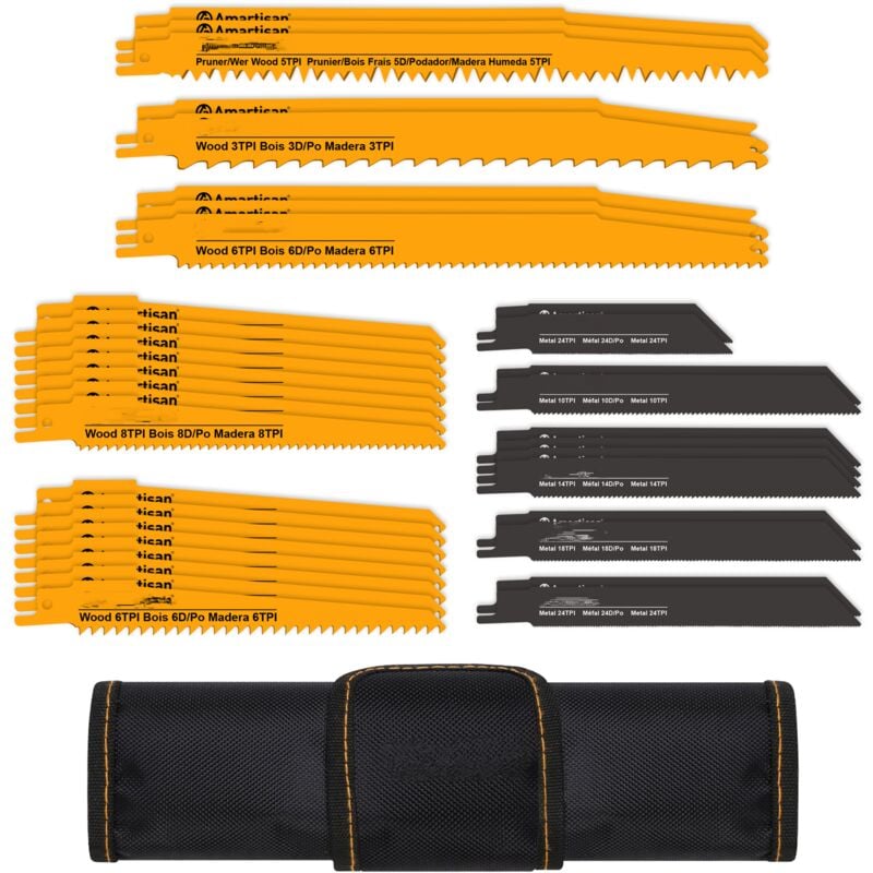Jeu de 36 lames de scie alternative, lames de scie pour le métal et le bois, lames de scie de poche.