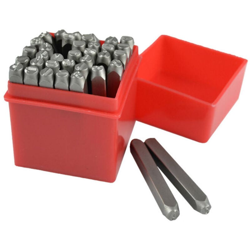 JBM - Jeu de 36 pieces, poincons de lettres et chiffres a frapper 5 mm