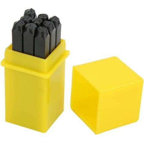 Jeu de 3mm Poinçons à Frapper Tampon en Acier au Carbone pour Metal, Cuir, Bois, Bijoux