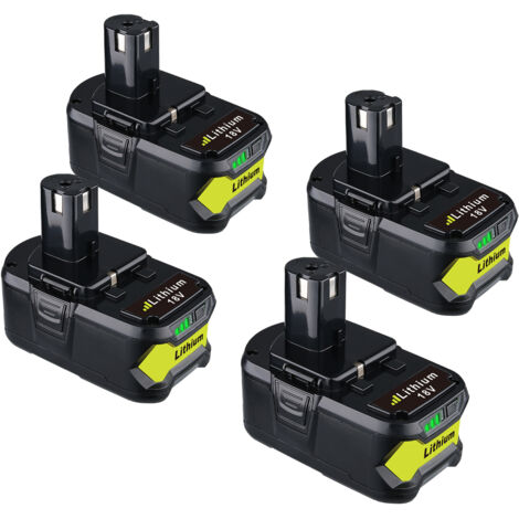 Jeu de 4 batteries P108 18V 8.0Ah de rechange pour Ryobi ONE+ 18V Batterie P107 P108 RB18L50 RB18L40 RB18L25 RB18L15 RB18L13 P108 P122 P104 105 P102 P103
