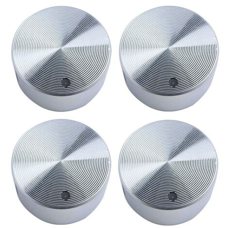 Jeu de 4 boutons, pour plaques à encastrer, 6 mm, alliage, argenté
