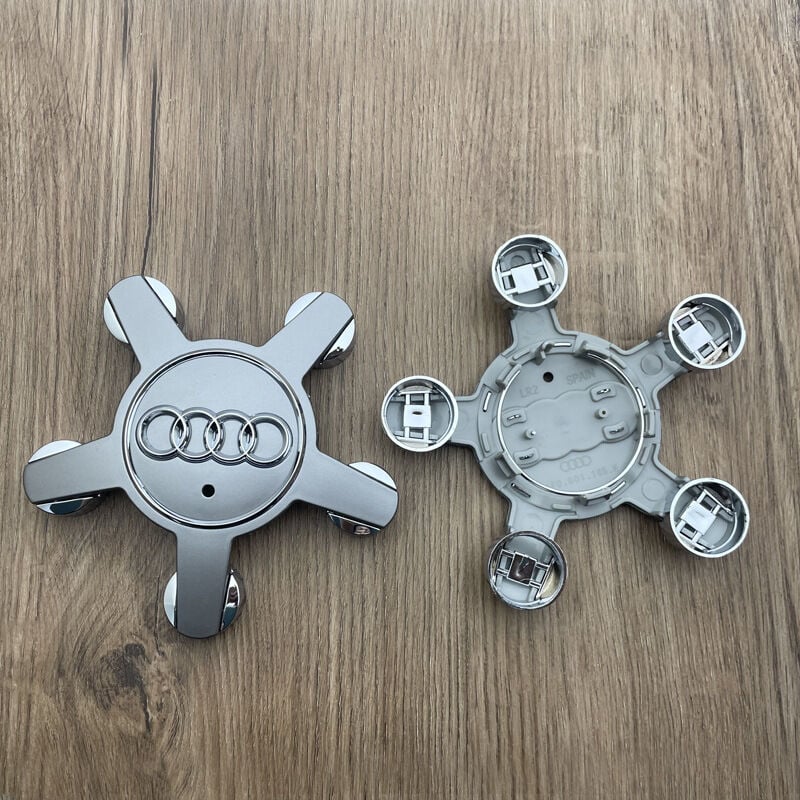 Fei Yu - Jeu De 4 Caches-Moyeux 4f0601165 n Roue Emblème, Pour Enjoliveurs De 135 Mm Pour Audi (gris)