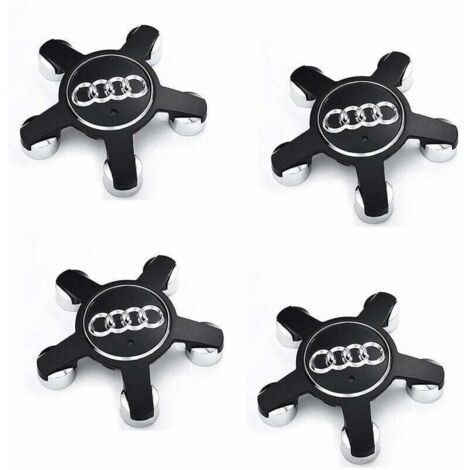 Jeu De 4 Caches-Moyeux 4f0601165 N Roue Emblème, Pour Enjoliveurs De 135 Mm Pour Audi (Noir)