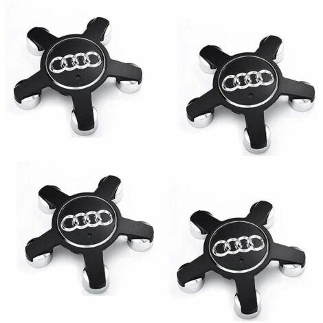 Jeu De 4 Caches-Moyeux 4f0601165 N Roue Emblème, Pour Enjoliveurs De 135 Mm Pour Audi (Noir)