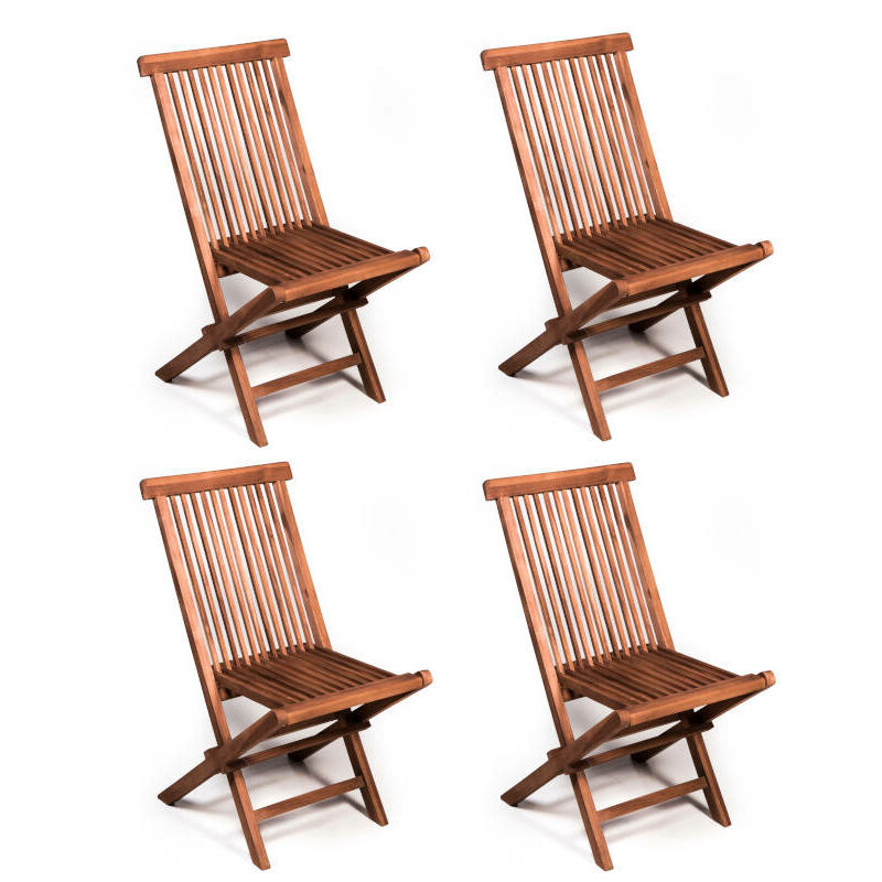 San Marco - Jeu de 4 chaises d'extrieur pliantes en teck