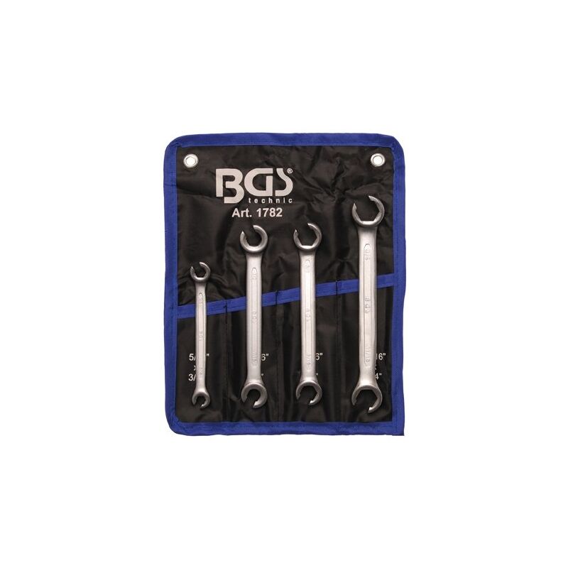 Bgs Technic - clé anneau ouvert réglé., coudées, cotes pouces, 4 pcs.