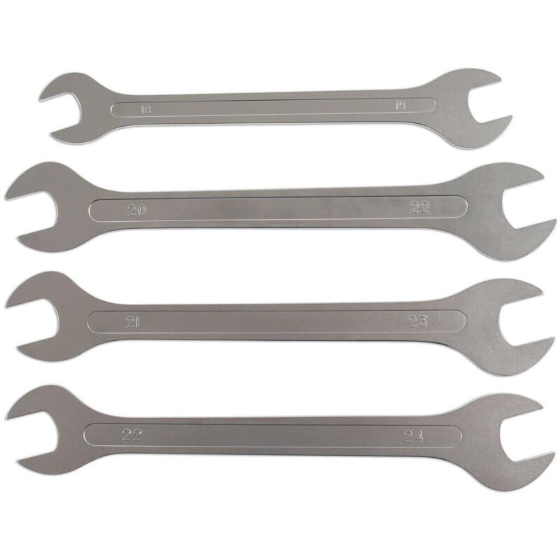 Laser Tools - Jeu de 4 cles a fourches ultra minces extra plates