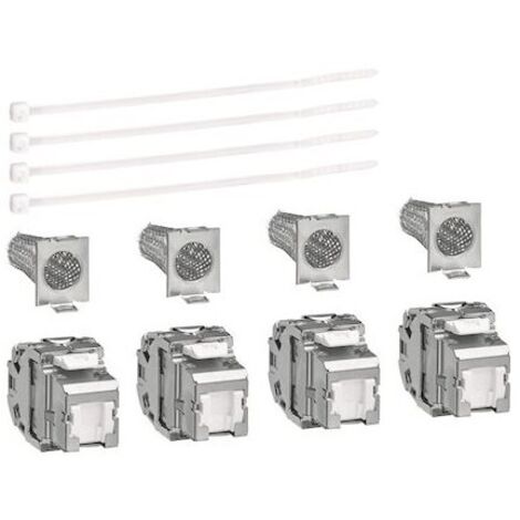 Jeu de 4 connecteurs RJ45 cat.6a pour grade 3TV (TN008)