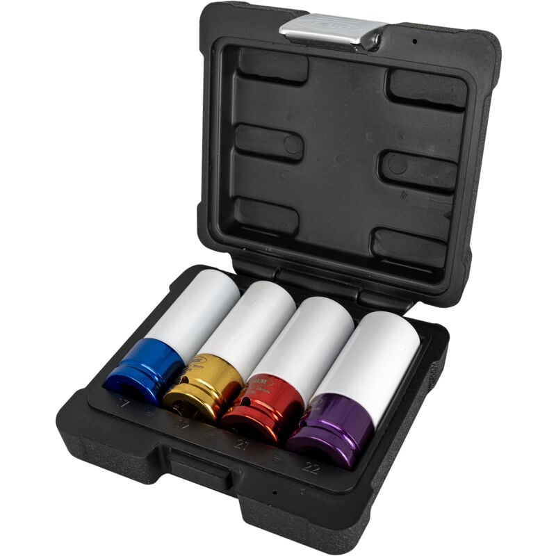 Ensemble de 4 inserts de puissance 1/2' spécialement pour le démontage des roues JBM 52338